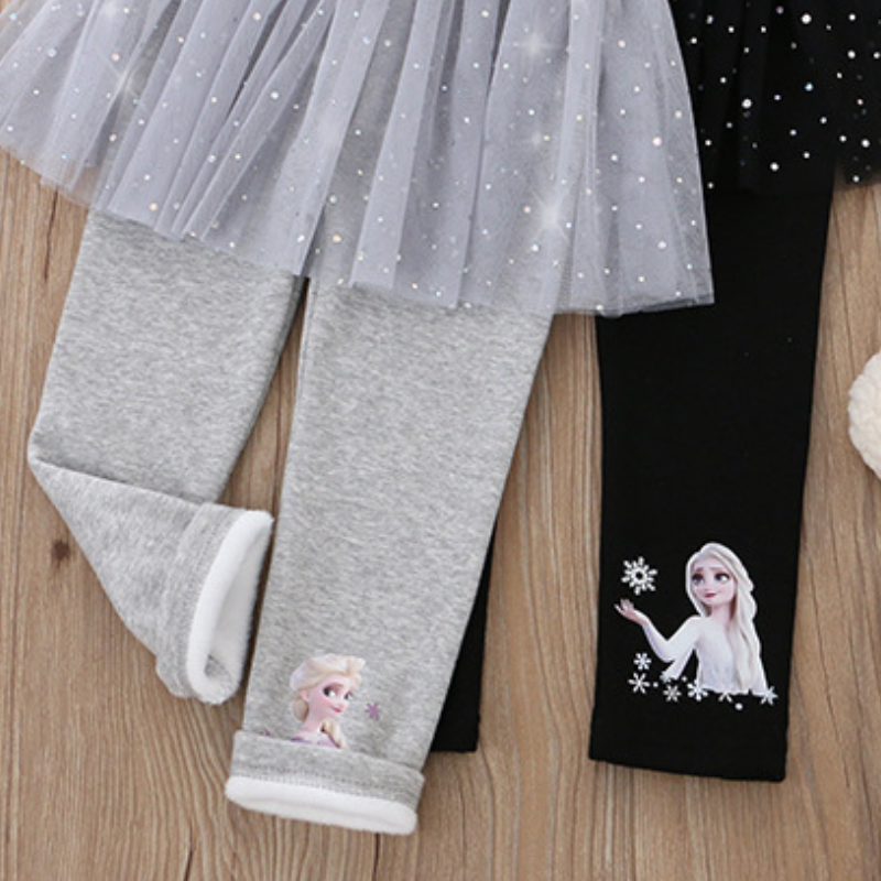 DISNEY Frozen Elsa princess infant designer clothes baby girl designer clothes girl short dress and trousers pseudo two piece comfortable and soft.
