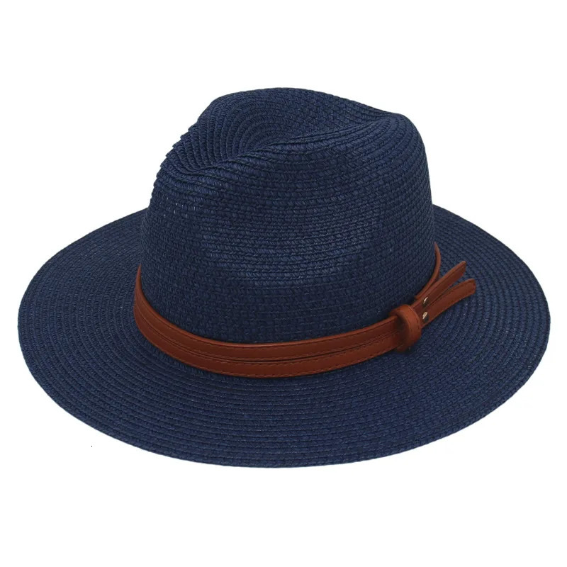 Summer Straw Sun Hat Panama Hats Grass Knitted Gift Breathable Leisure Jazz European American Style Beach Caps 250512