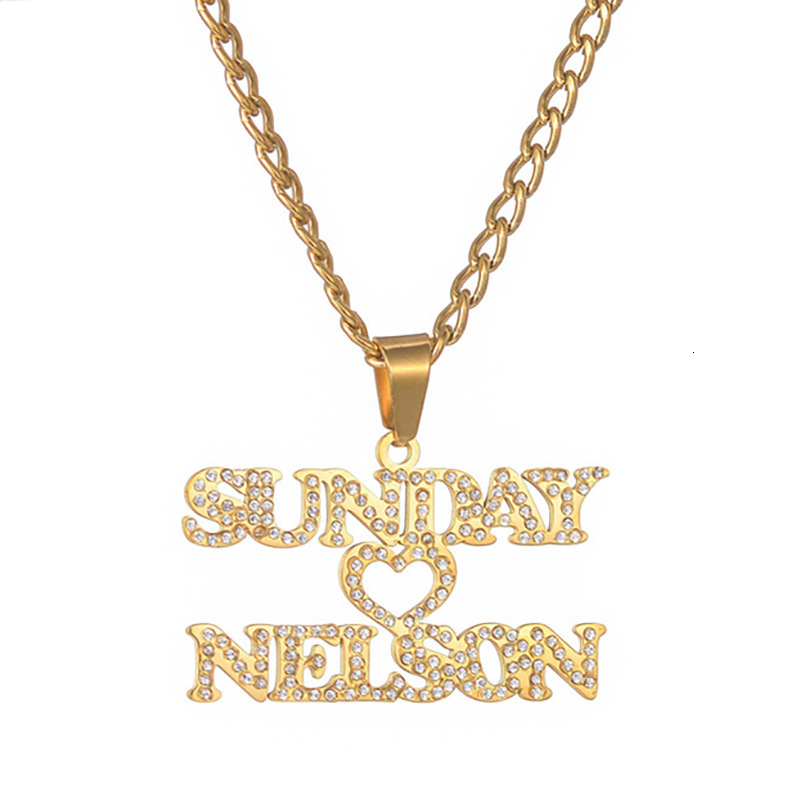 Custom necklace custom English name necklace HIPHOP alphanumeric full diamond micro inlaid pendant