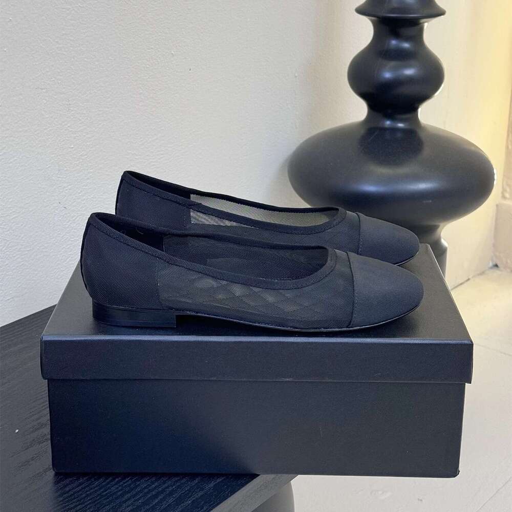 Women Size35-41 Mesh Genuine Leather Ballet Flats Crystal Round Toes Slip On Leisure Designer Shoes Zapatillas De Mujer