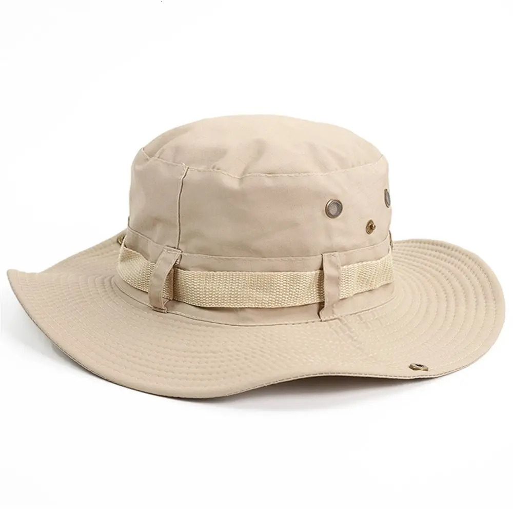 Men Women Sun Hat Wide Brim Breathable Fishing Cap Mens Bucket Hats Hiking Jungle Summer Outdoor Camo Caps 250512