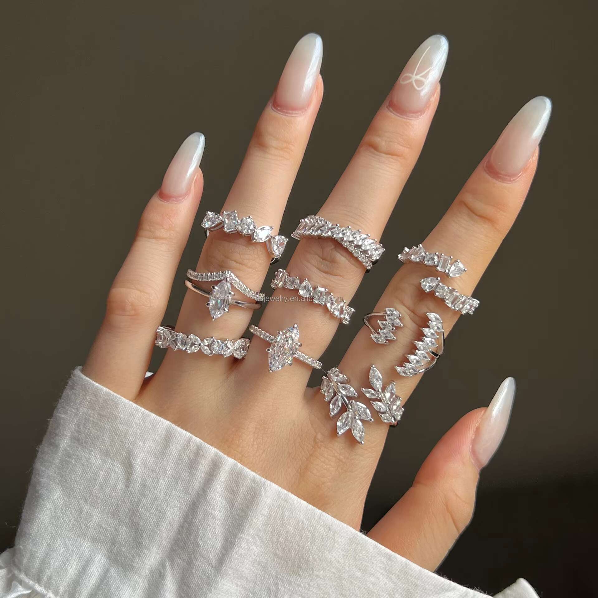 Women 925 Sterling Silver 925 Tennis Ring Dainty for Women Womens Fine Jewelry Rings Frauen Silver Schmuck DDP logistic Air