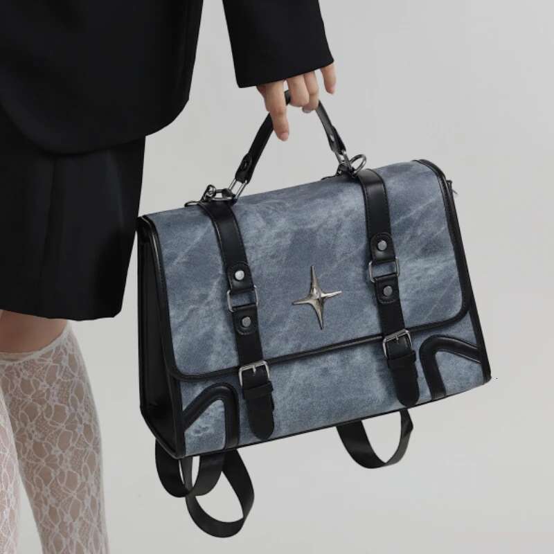 2025 New Trendy Fashion Students Schoolbags High-Capacity Preppy Women Shoulder Handbags Vintage Y2k Aesthetic Star Backpacks