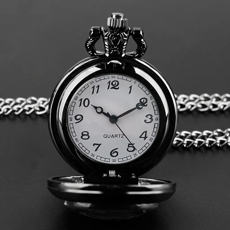 Vintage-Style Clever Crow Exquisite Pocket Watch - Quartz Movement Round Dial Unique Black Necklace Souvenir Gift For Children 250512
