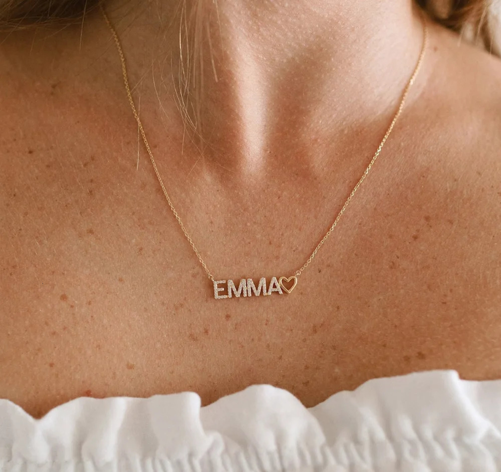 Custom Zircon Necklace Fancy Crystal Letter Number NecklacePersonalized Name Necklace diamond letter pendant necklace Jewelry 250512