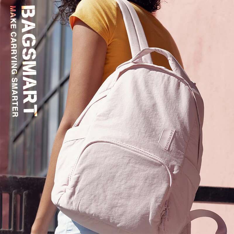 BAGSMART Women's Backpack 13 Inch Laptop Cute Kawaii School College Anti Theft Waterproof Nylon Travel Daypack Work Bag