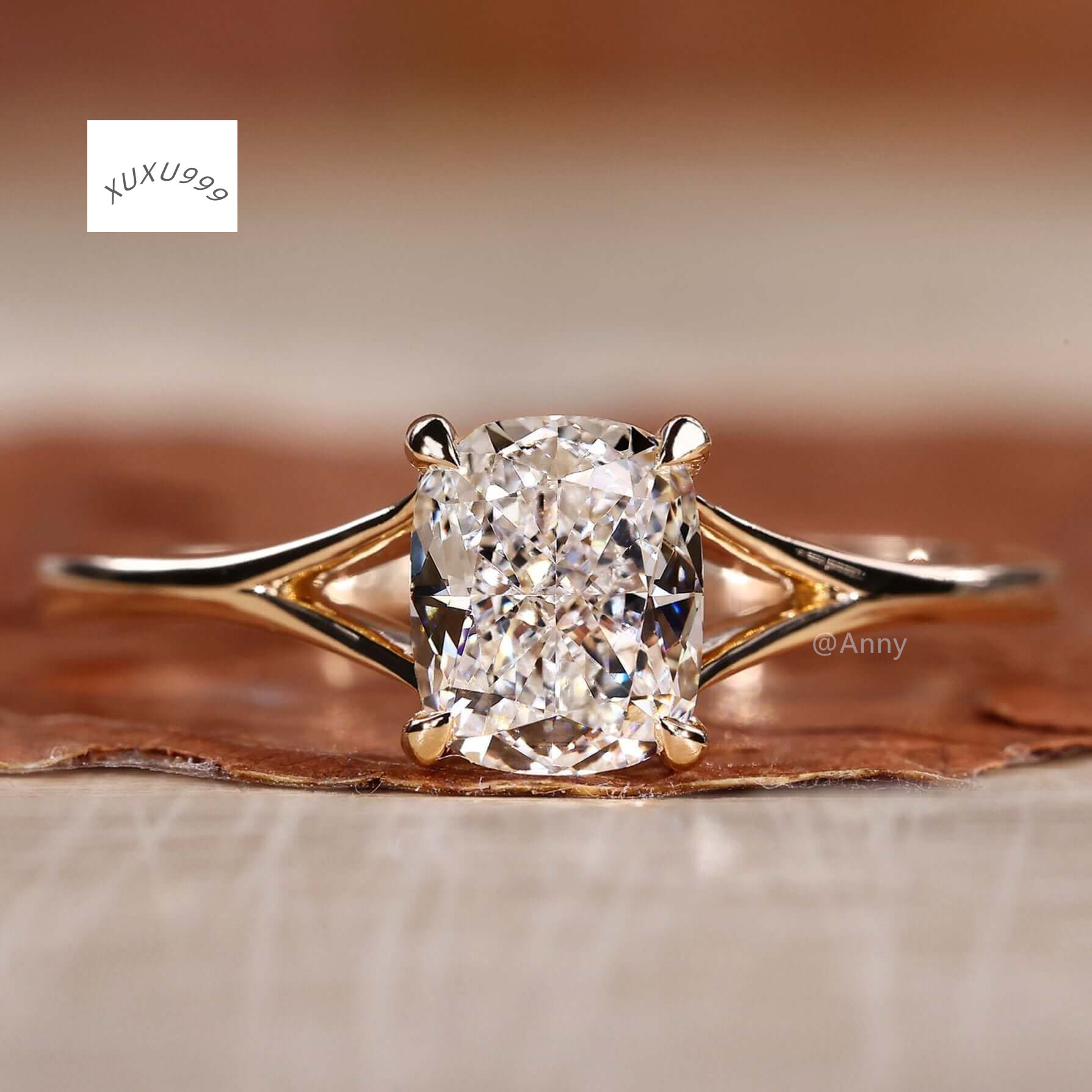 Factory Price Solid 925 Silver Elongated Cushion Cut VVS Moissanite Solitaire Engagement Ring Custom Moissanite Wedding Ring