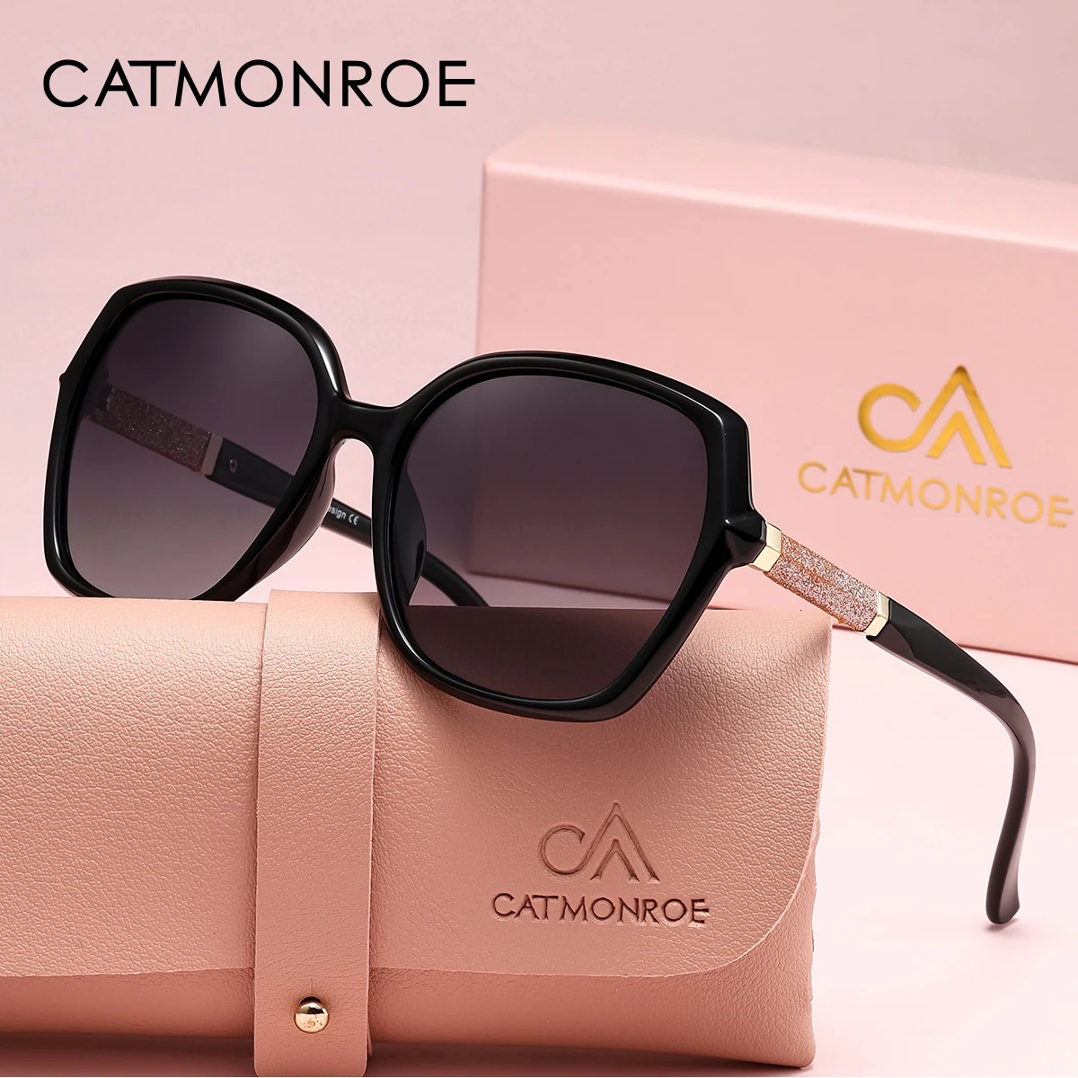 CATMONROE y Polarized Women Sunglasses Butterfly Frame Pink Gift Box Fashion UV400 Sun Glasses Apparel Accessories 250512