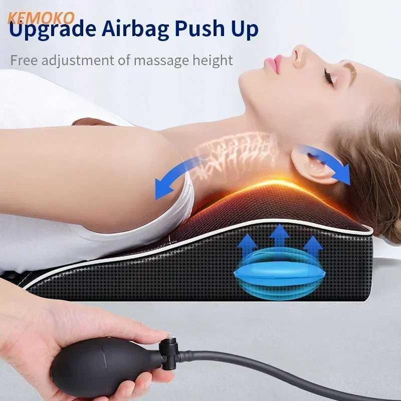 Electric Shiatsu Head Neck Cervical Ttraction Body Massager Car Back Pillow with Heating Vibrating Massage Device Foot MassageW250512