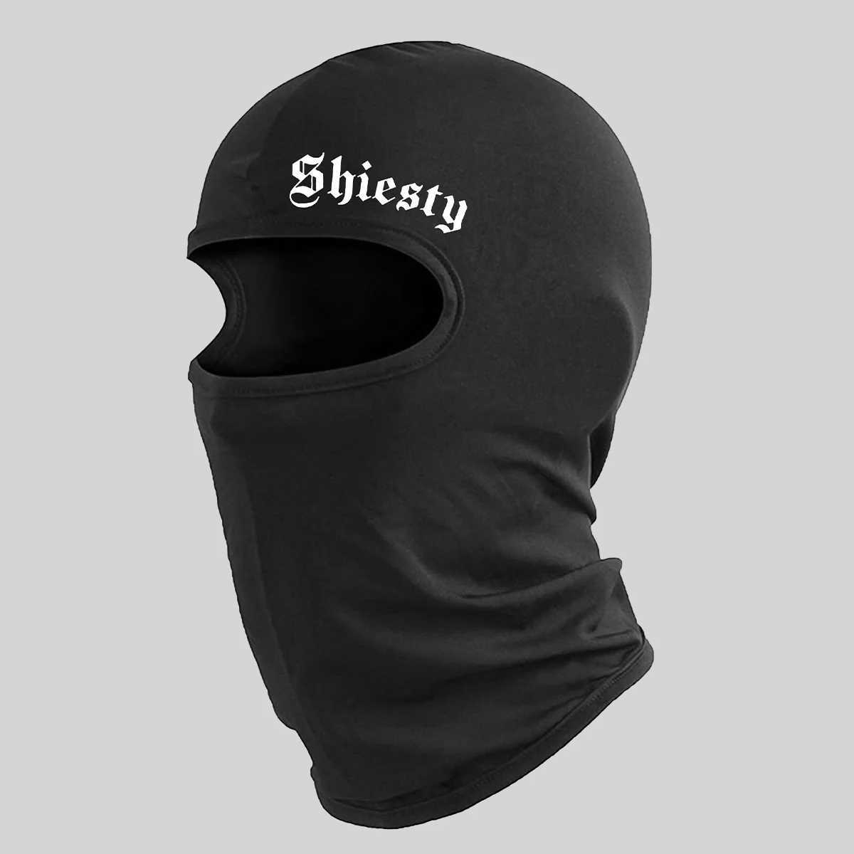Black Breathable Balaclava Red Letter Print Motorcycle Face Mask HeadwearW250512