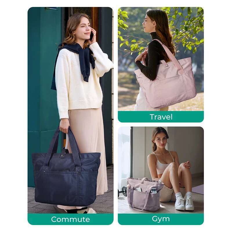 BAGSMART Eco-Friendly Large Tote Women Foldable Waterproof Reusable Shoulder Bag For Work Travel Shopping Gym Commuter