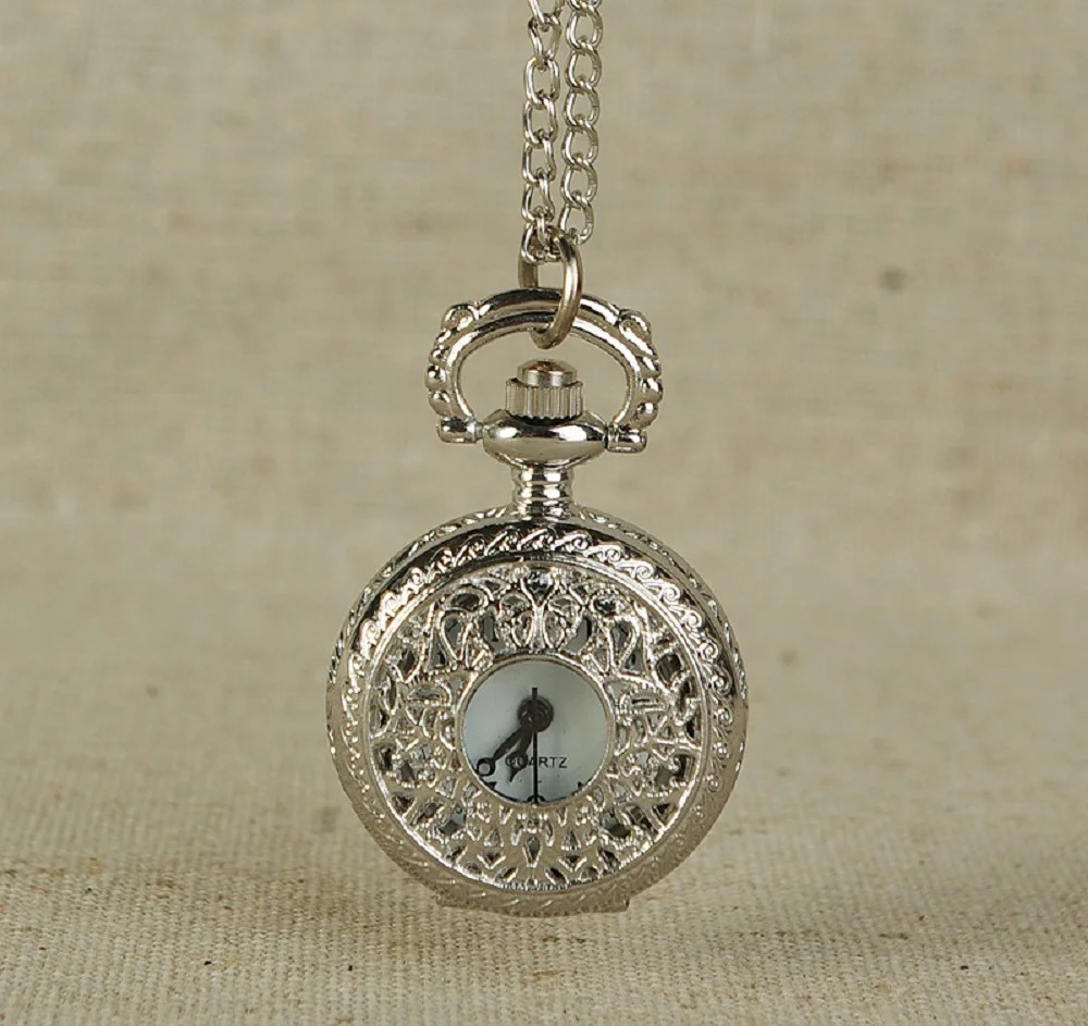 Vintage Women Quartz Pocket Watch Alloy Openable Hollow Out Flowers Lady Girl Sweater Chain Necklace Pendant Clock Gifts 250512