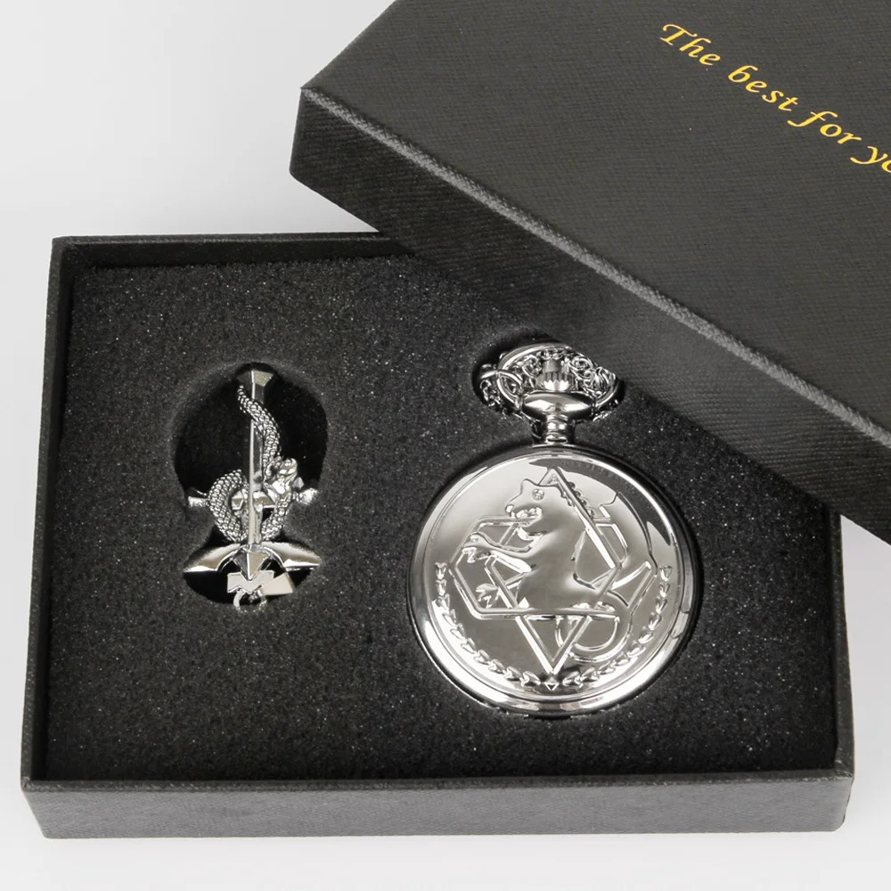Fullmetal Alchemist High Grade Gifts Sets Pocket Watch Cosplay Japan Anime Necklace Clock Accessories With Box CF1217 250512