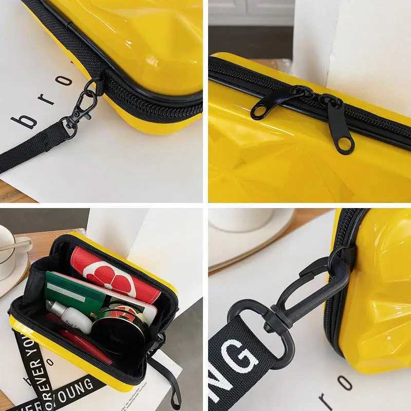 Women PVC Cosmetic Pouch Travel Suitcases Bag Shaped Wallet Handbag Makeup Storage Organizer Pouch Suitcase Shoulder Bag ClutchW250512
