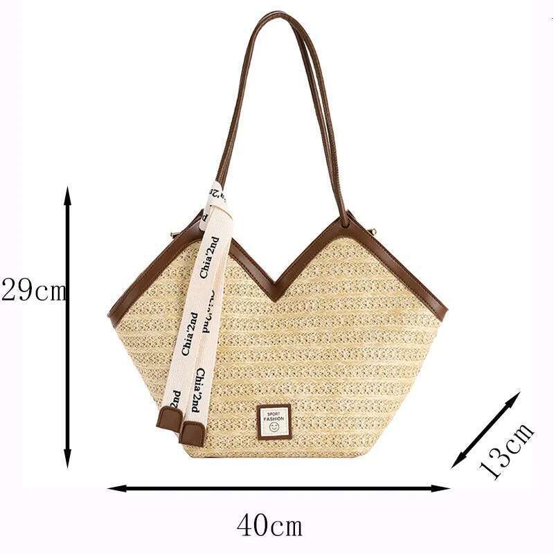 Women's Fashion Beach Shoulder Straw Designer Lady Original Replica Bags Large Capacity Tote Bag 2024