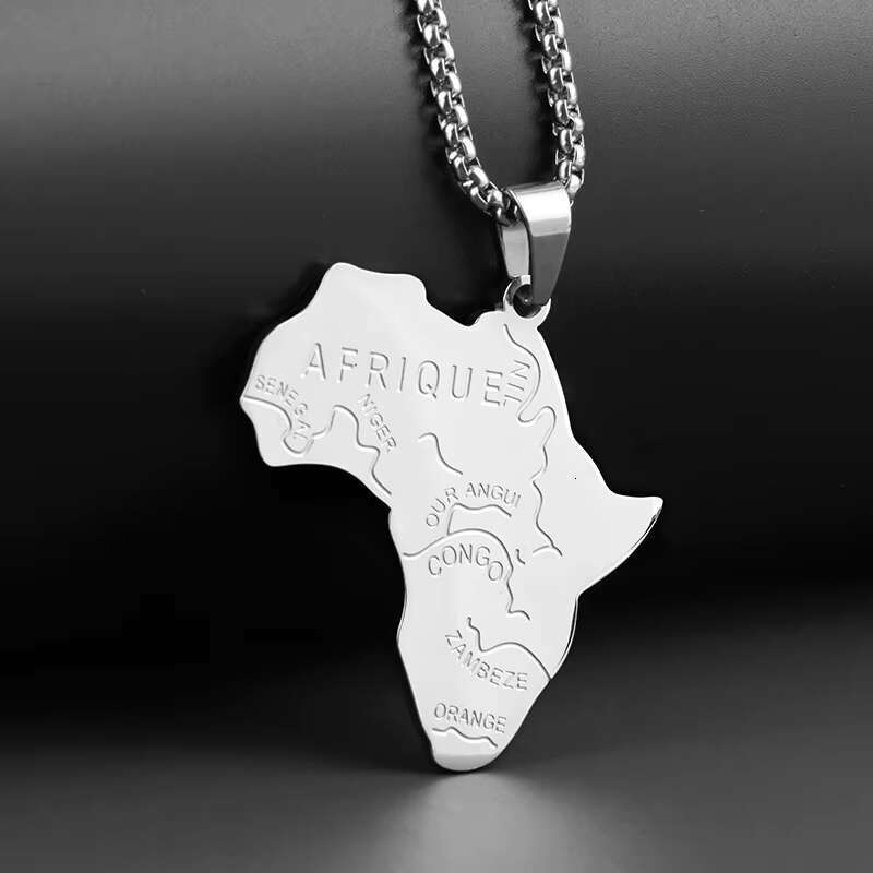 Professional Manufacturer Africa Map Hiphop Ladies Jewelry African Titanium Necklace Pendants Customized Factory