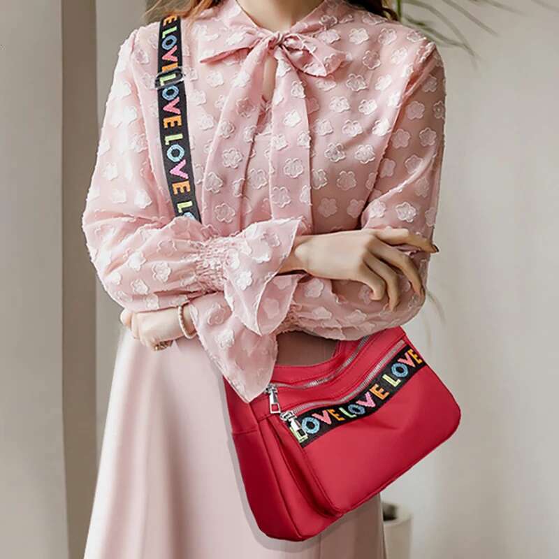 Women Waterproof Oxford Cloth Multi Pocket Messenger Handbag Canvas Shoulder Bag Multifunctional Crossbody Bags