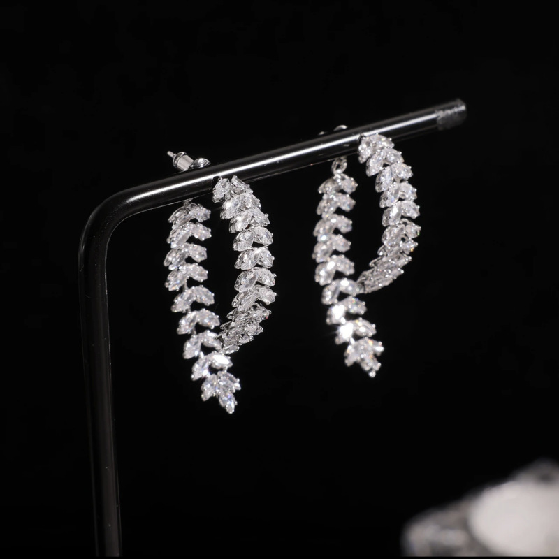 Ins Sparkling Luxury Jewelry Stud Earrings Gorgeous Party 925 Sterling Silver Marquise Cut White 5A Cubic Zircon CZ Diamond Party Women Wedding Heart 