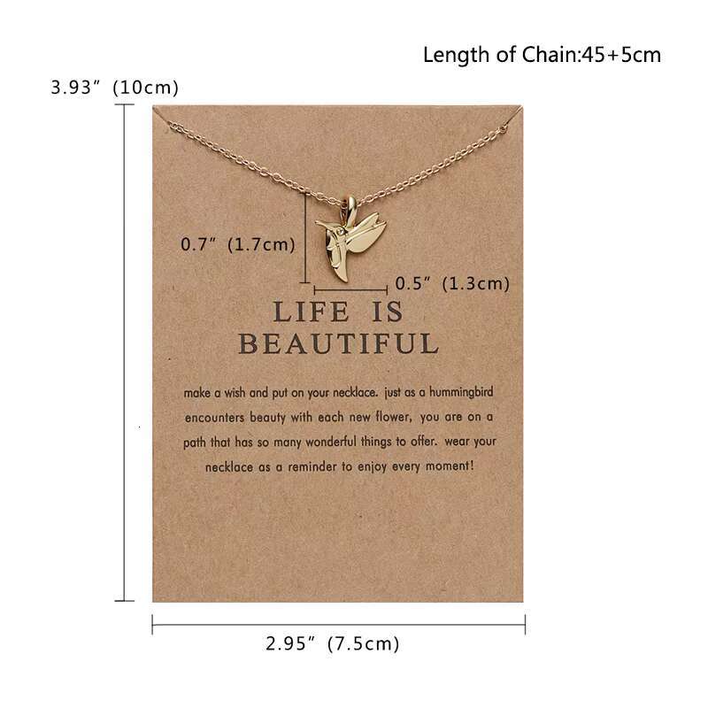 Fashion creative gift gold-plated charm cat sunbird pendant karma card women's necklace girl accessories