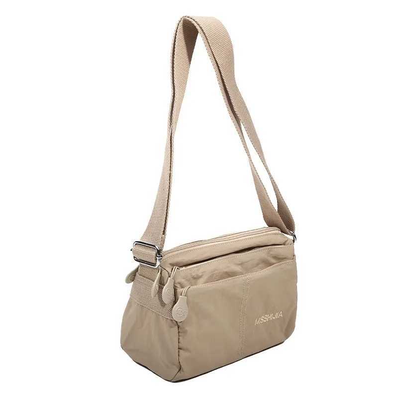 Casual Women Nylon Shoulder Bags Large Capacity Ladies Handbags Messenger Bag Zipper Solid ColorXJ250512