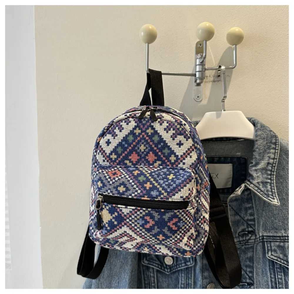 Zipper Female Backpack Portable Ethnic Style High-capacity School Backpack Adjustable Mini Shoulder Bag Adult Z250512