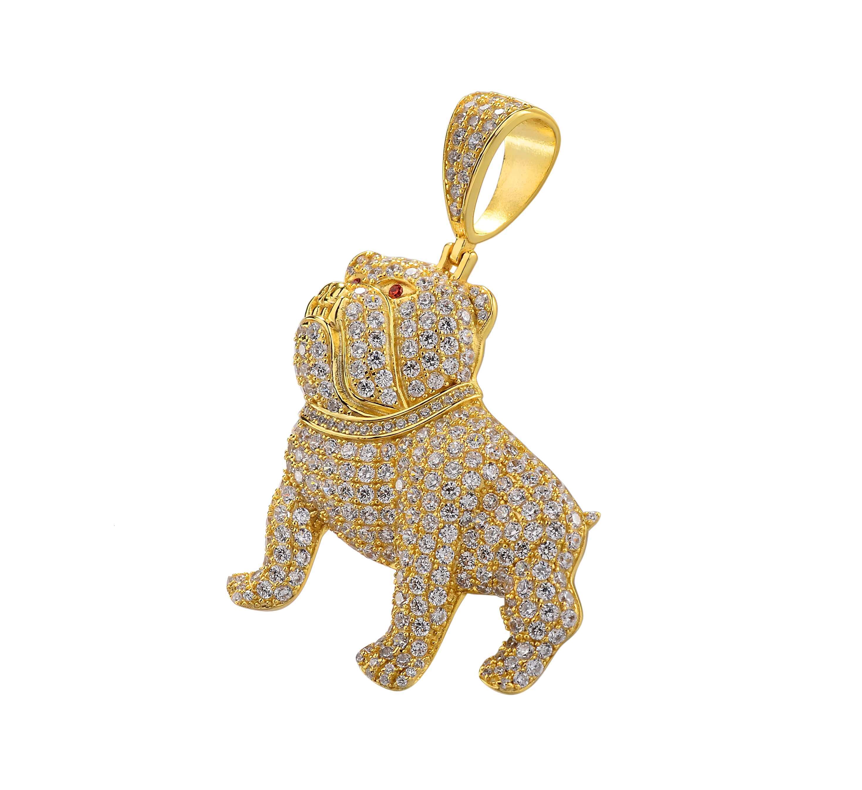 2020 New Hiphop Micro Paved Diamond French Pug Bulldog Pendant for Man