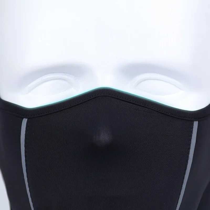 Reflective Strip Design Ice Silk Neck Gaiter Outdoor Dust Sunscreen Motorcycle Cycling Half Face MaskW250512