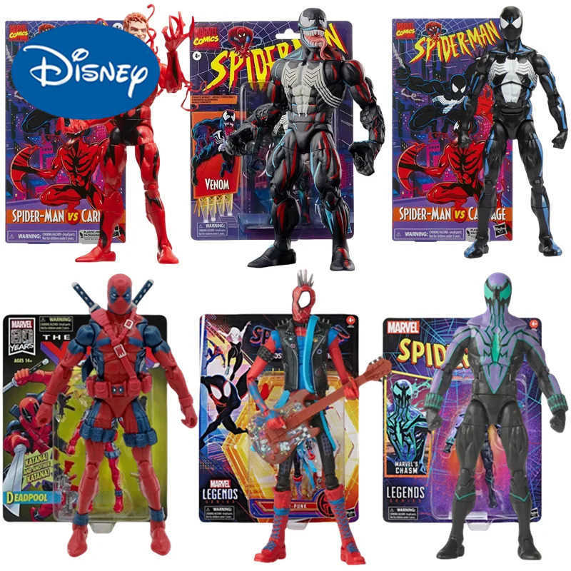 Disney Marveles Studios Legends Spider Man Vs Carnage Action Figure Model Toys Deadpool Avengers Venom Collection Doll Kids Toy Gift W250512