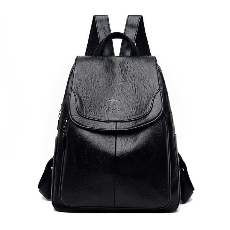 Ladies Bookbag Rucksack Women Large Capacity Backpack Purses High Quality Leather Female Vintage Bag School Bags Travel Bagpack Z250512