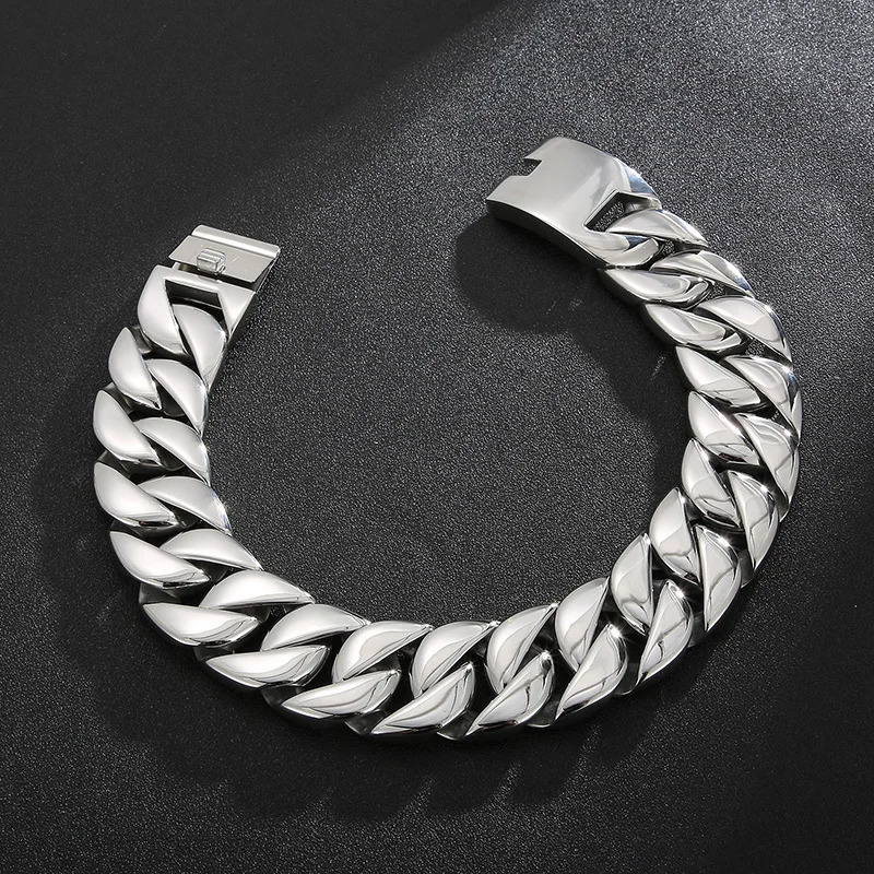 Kalen 20mm31mm Punk Mens Womens Stainless Steel Necklace Heavy Larger Curb Cuban Chain Choker Jewelry 4042cm Length 250512