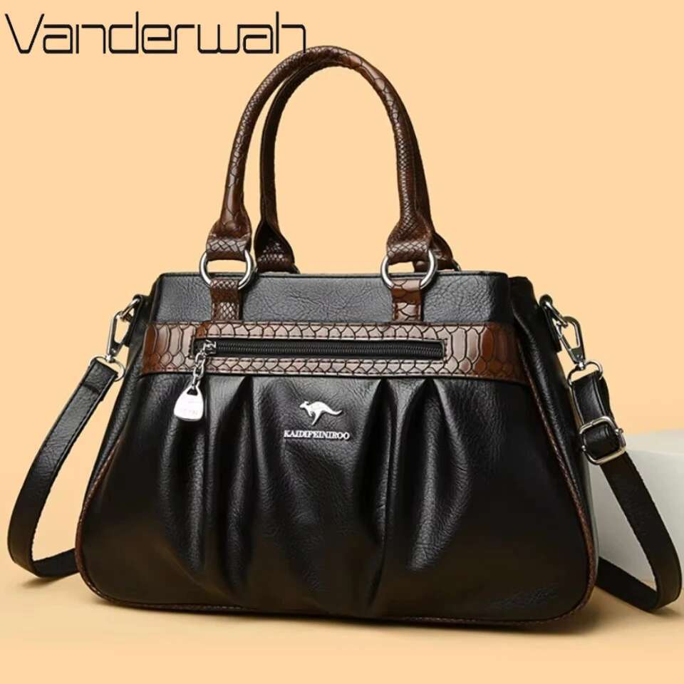 Three Layers Casual Tote Bag High Quality Pu Leather Ladies Hand for Women Big Shoulder Crossbody Bags Sac New