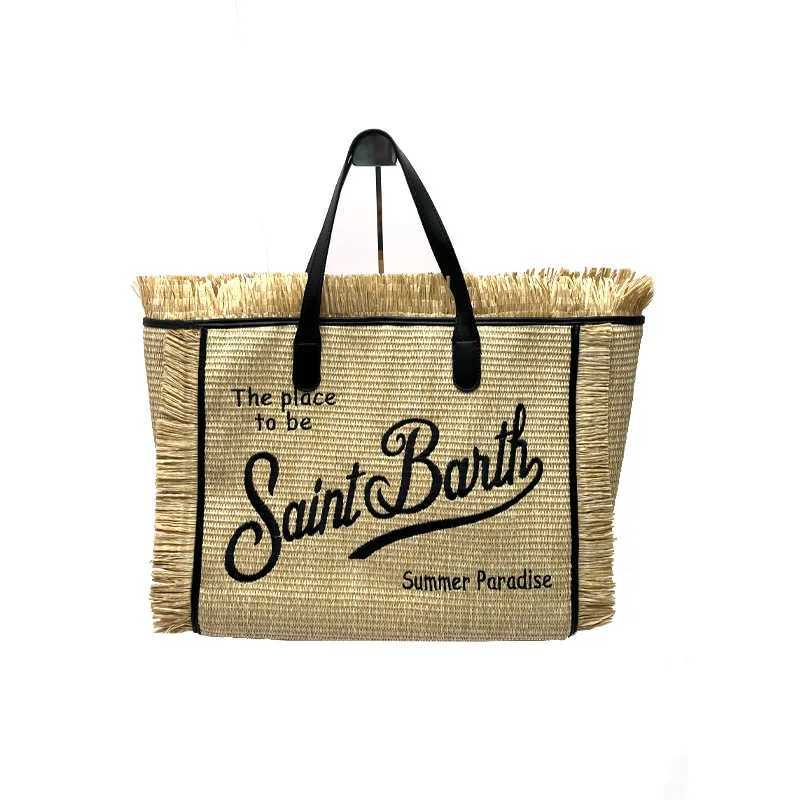 SAINT BARTH New Womens Large Capacity Leisure Travel Straw Mat Handmade Tassel Handbag Tote BagXJ250512