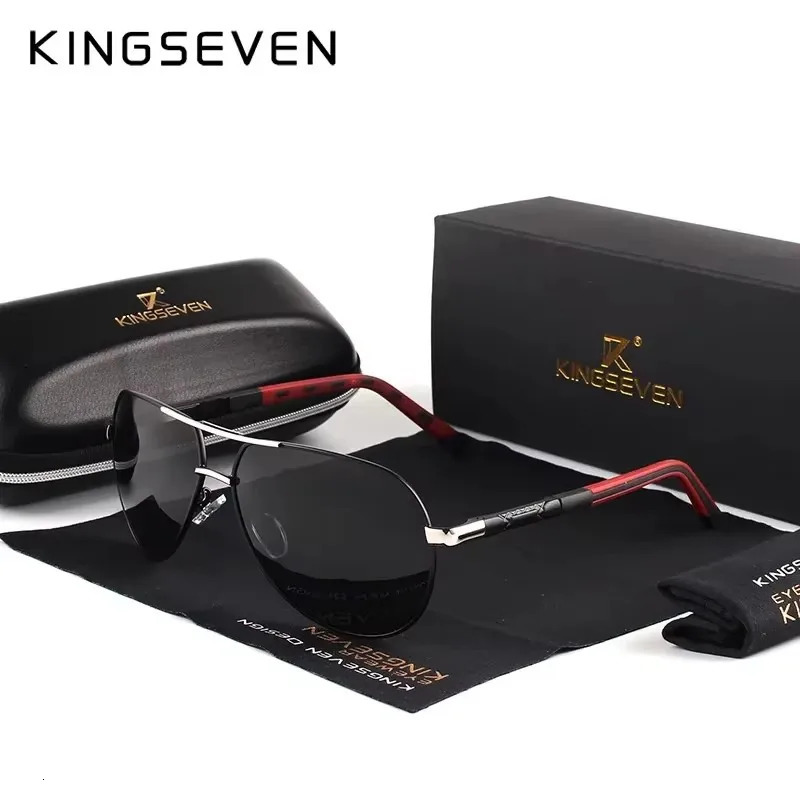 KINGSEVEN Fashion Mens Sunglasses High Quality Aluminum y Retro Functional Glasses Women Pilot Accessory Eyewear 250512