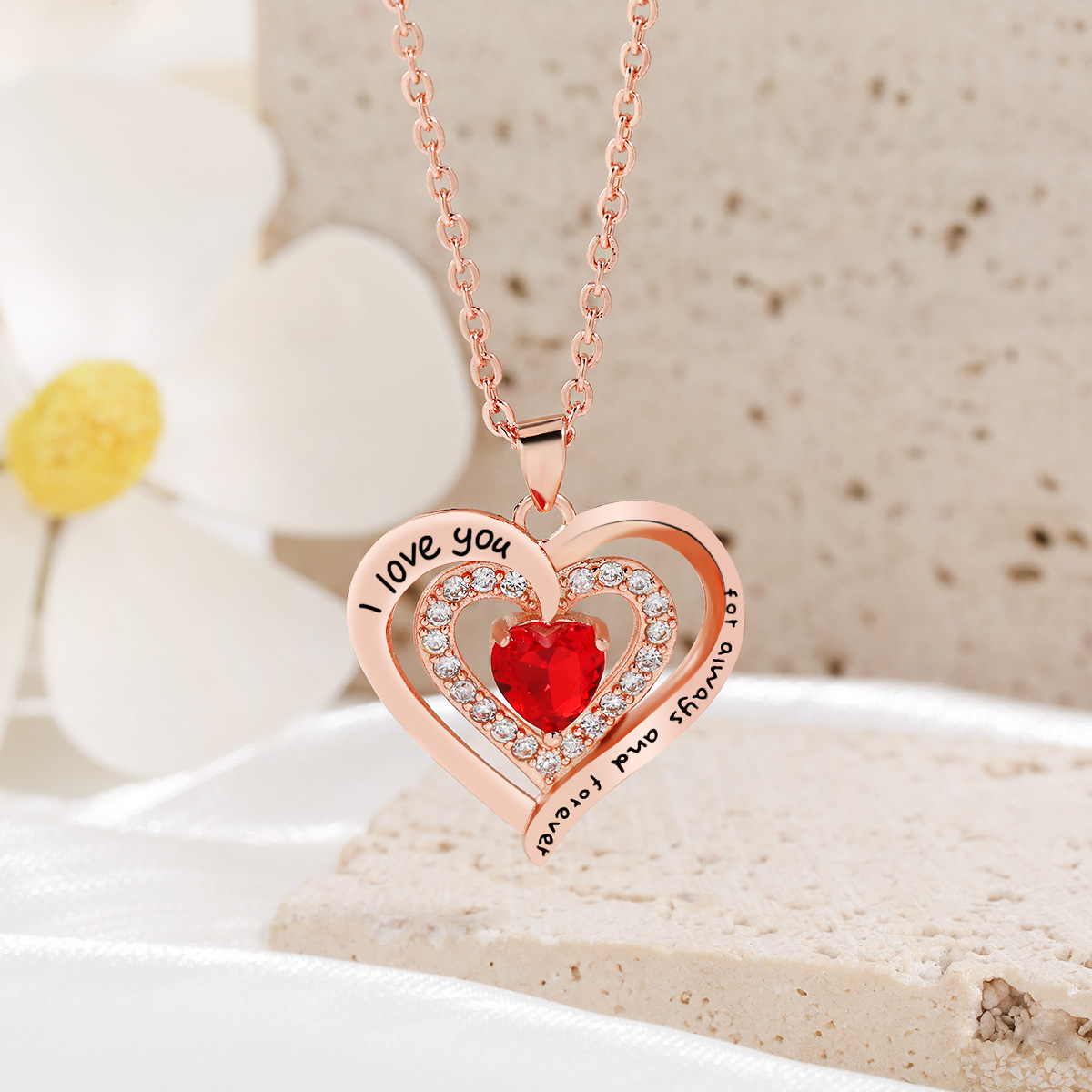 Exquisite Jewelry Design: Timeless Round Cut CZ Gemstone Heart Ornamented Chain Accessory