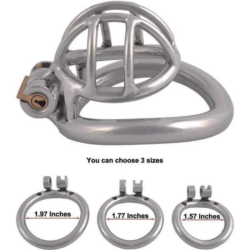 Metal Chastity Device Stainless Steel Chastity Penis Cage Male Cock Cage with Lock Key Adult BDSM Bondage Sex Toys W250512