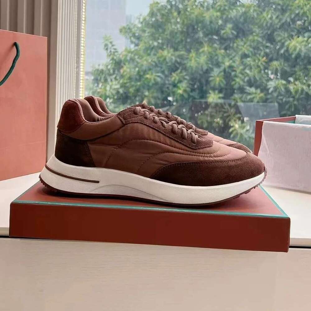 2025 Newest Autumn Cow Suede Round-toe Thick Sole Lace-Up Casual Sneakers Athletic Shoes Mix Colors Sewing Tennis Flats