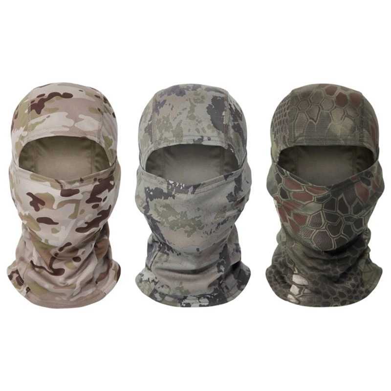 B48B-Outdoor Dustproof Sun Face Mask Tactical Camouflage Full Face Mask Hunting Bike Cycling Neck ProtectionW250512