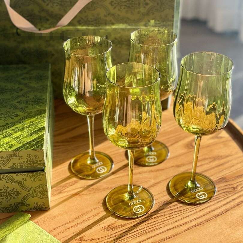 G Family's Flower Blossoming Green Ripple Red Wine Glass High Footed Four Piece Set Cup Home Gift 12315 - view 4