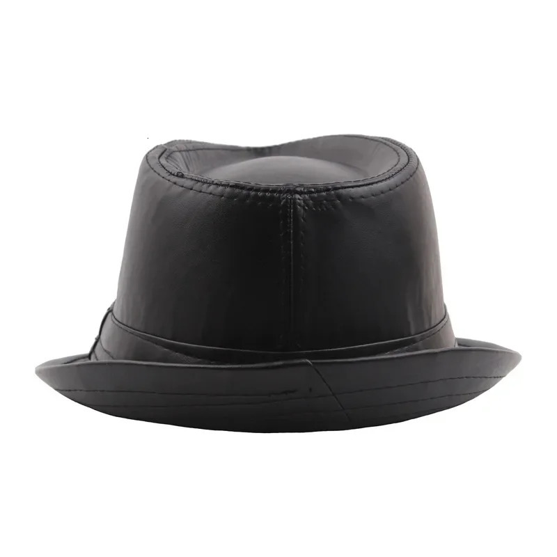 PU Leather Gift Fedoras for Middleaged and Elderly Autumn Winter Outdoor Leisure Gentlemen Jazz Hat Men Panama 250512