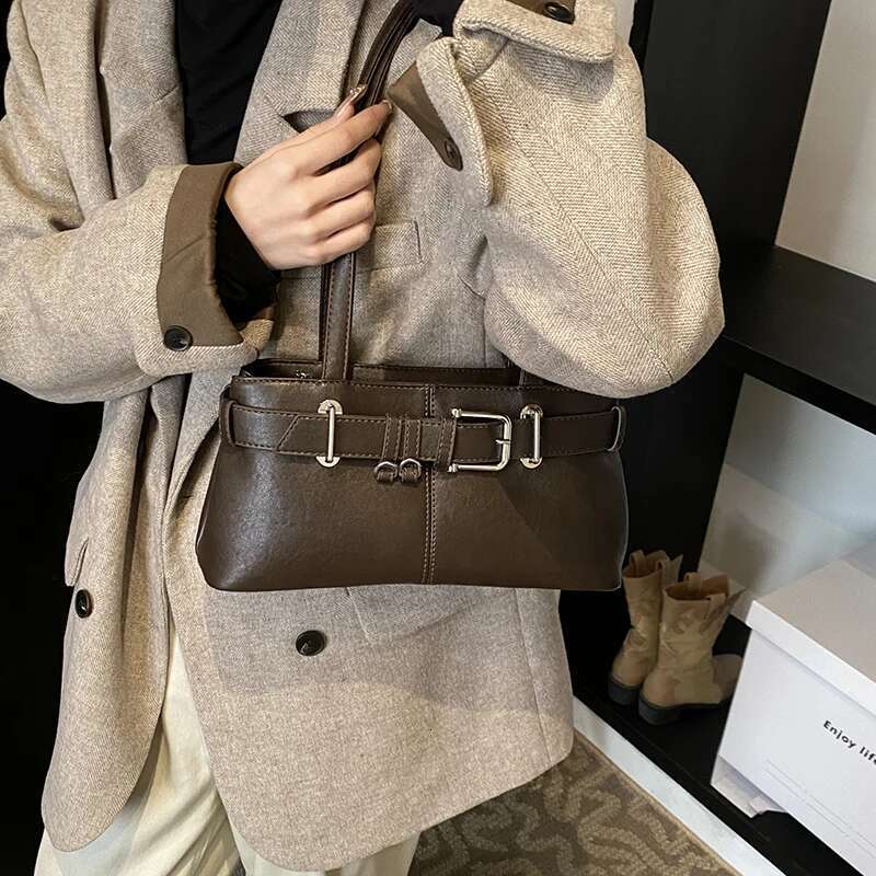 Shoulder PU Leather Tote Trendy Top Handle Satchel Handbag Underarm Bag For Women Work Shopping Travel