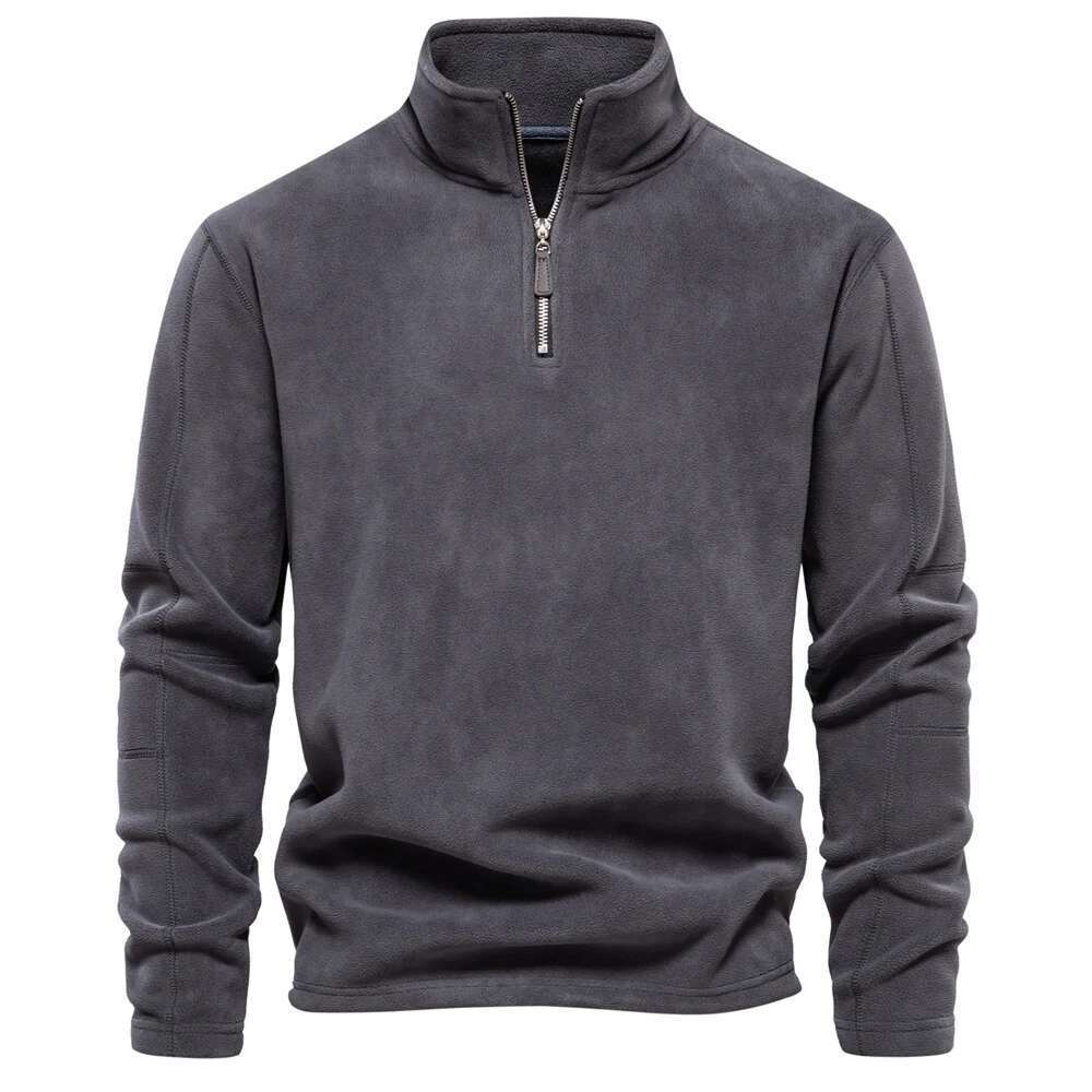 AIOPESON Brand Quality Thicken Warm Fleece For Men Zipper Neck Pullover Men's Sweatshirt Soft Shell Mens Jacket-250512