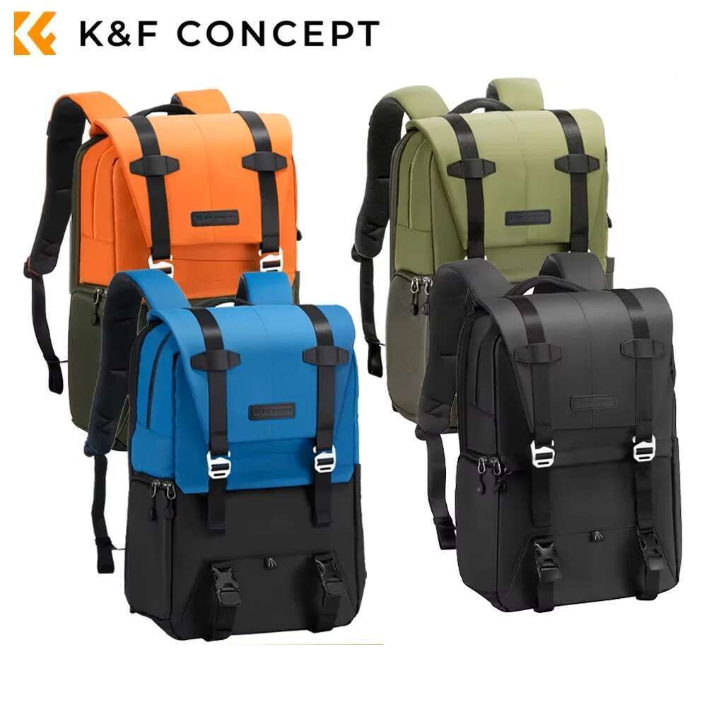 K&F Concept Backpack Travel Photography Bags Large Capacity Camera Case With Tripod Side Rain Cover For 15.6 Inch Laptop