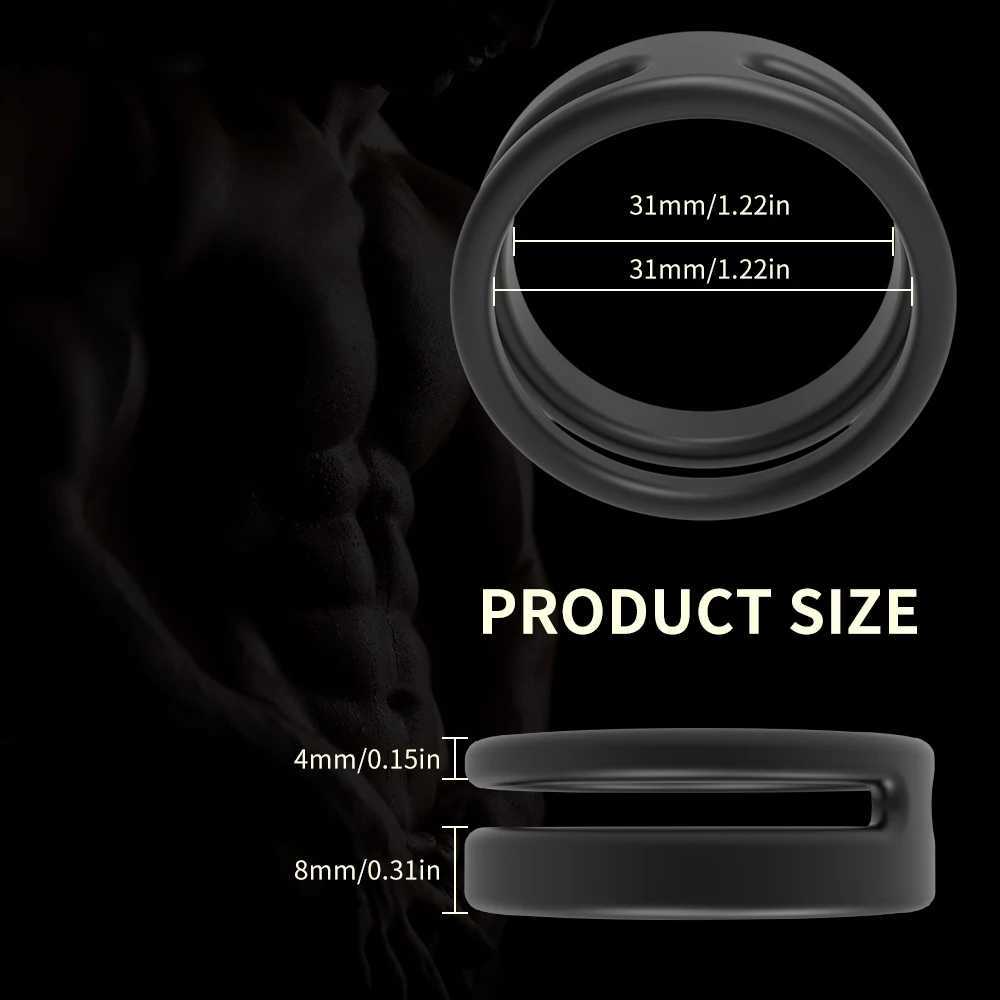 Male Silicone Penis Ring Dual Cock Rings Delay Lock Ejaculation Scrotal Binding Ball Stretcher Cockring Chastity Sex Toy For Men W250512
