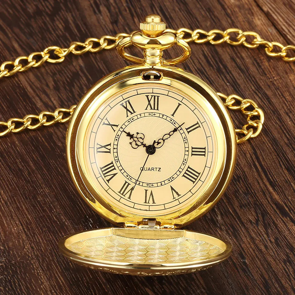 Glamour Golden Silvery Black bronze Quartz pocket watch Men Womens Friends Steampunk necklace pocket watch 250512