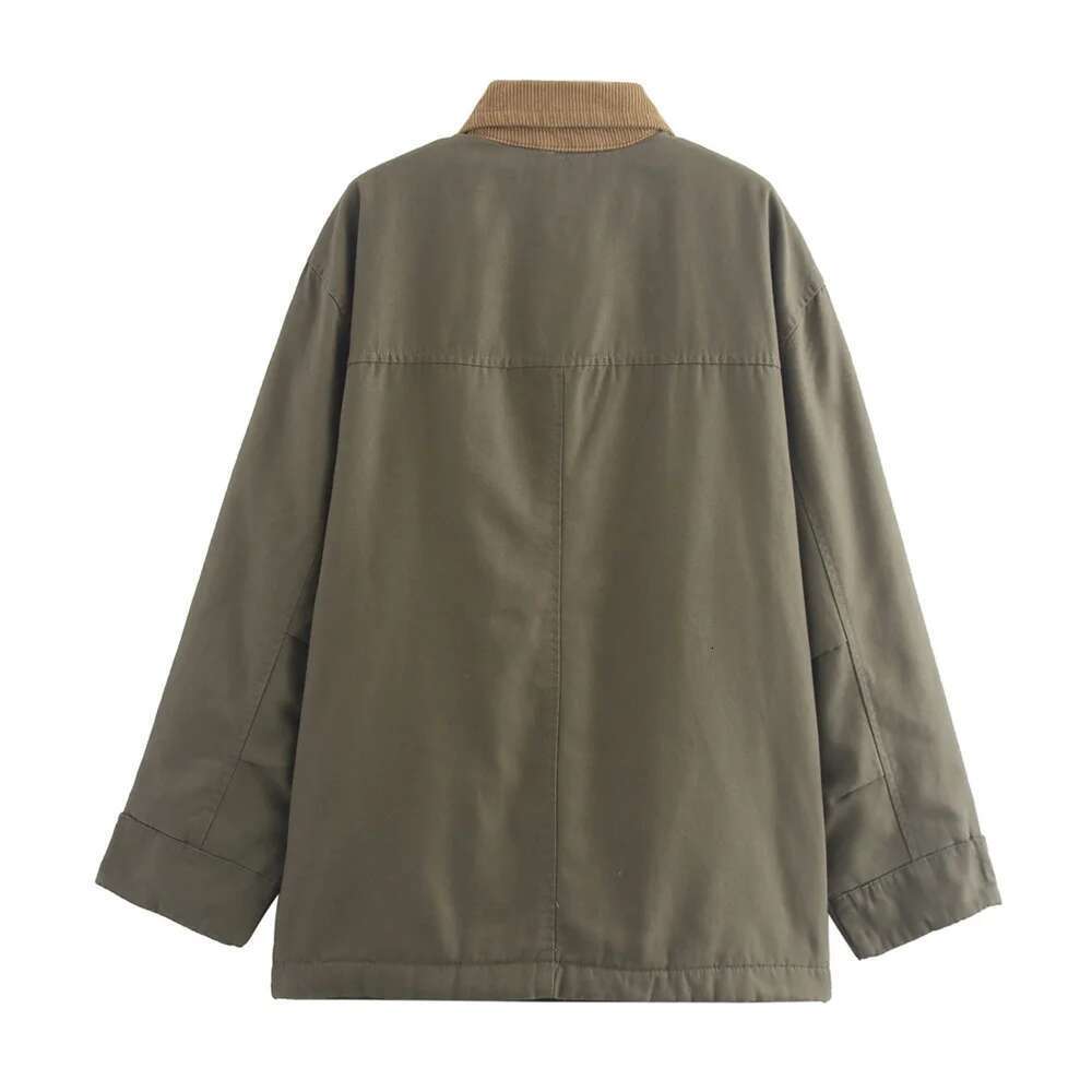 Pb&Za2024 Autumn New Product Casual Women's Fashion Versatile Solid Color Single Breasted Long Sleeve Loose Jacket Coat