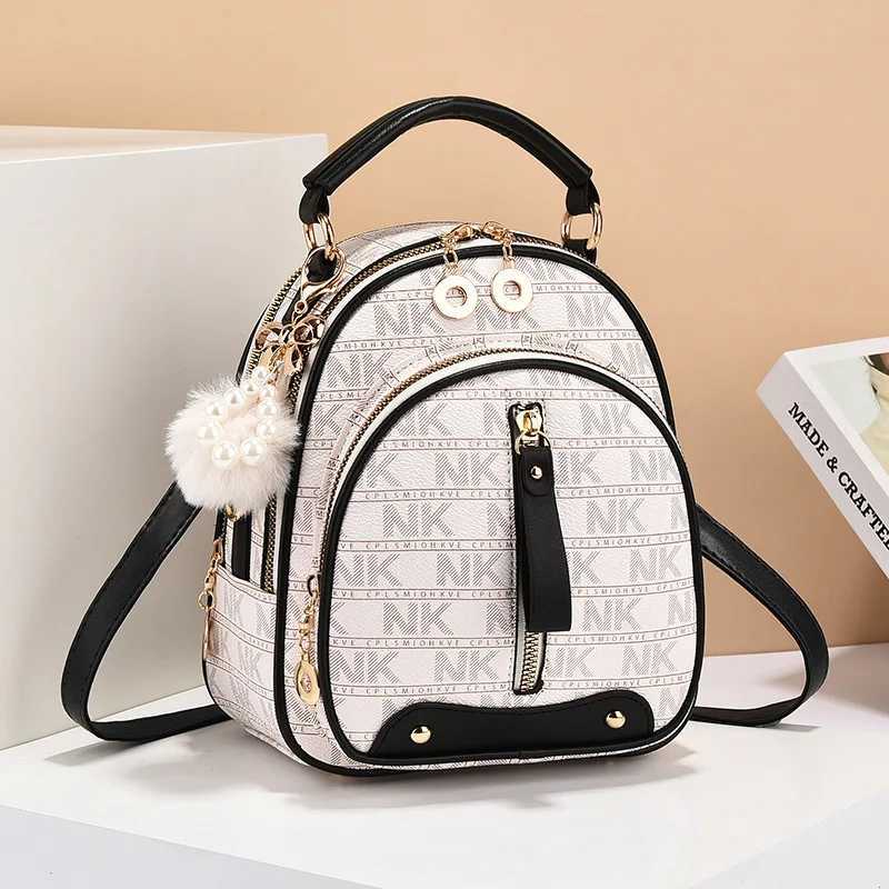 Printing Shoulder Bag Fashion Splicing Color Collision s Shoulder Bag Simple Casual Schoolbag Plush Hanging Decoration Z250512