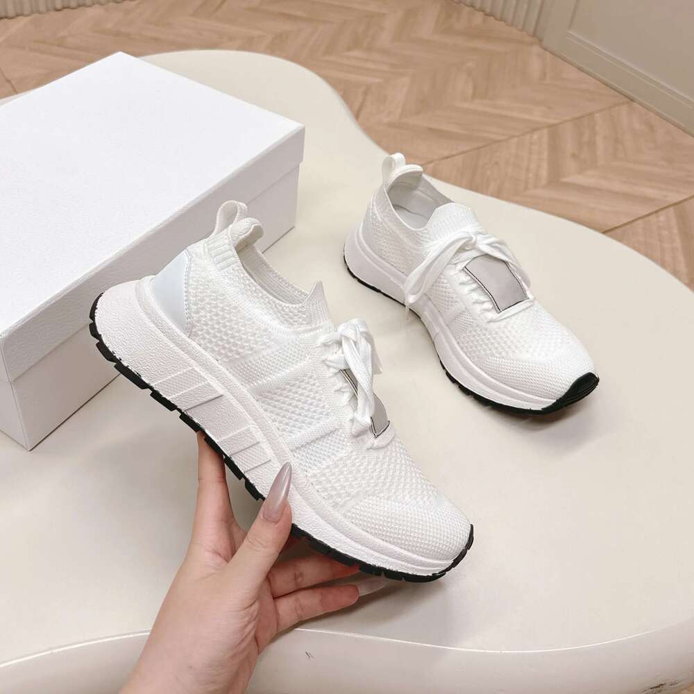 Women Size35-44 Knitting Couple Sneakers Mesh Sports Leisure Flats Mixed Colors Concise Designer Shoes Zapatillas De Mujer