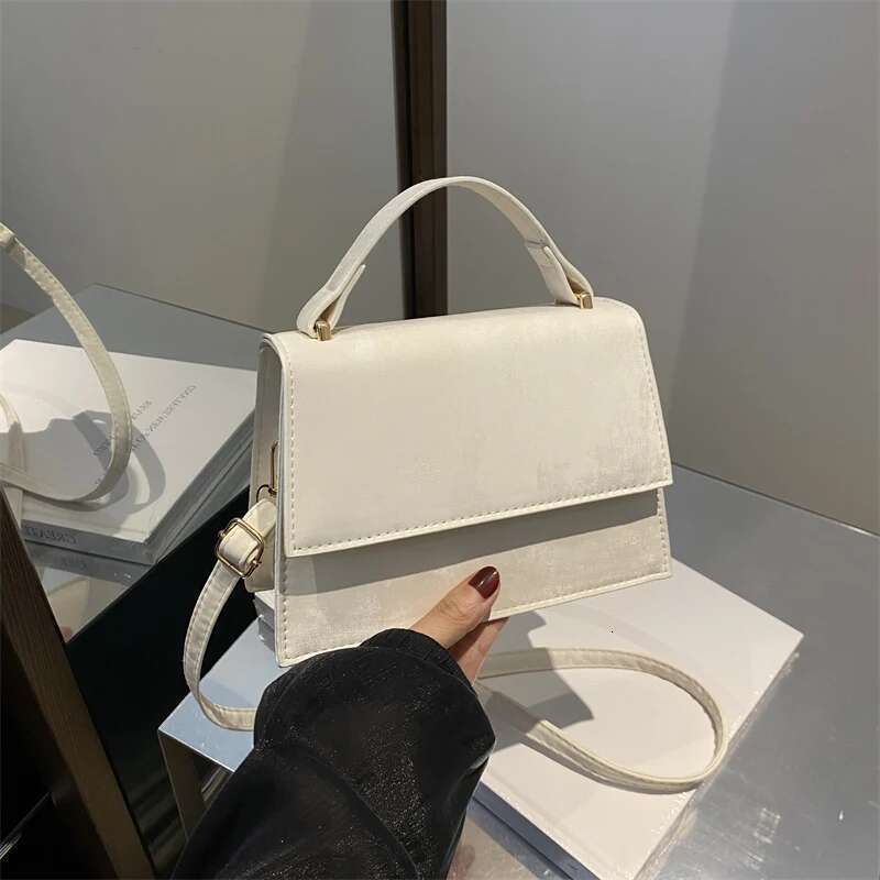 Women Shoulder Adjustable Strap PU Leather Crossbody Solid Satchel Purse Small Square Travel Commuter Bag