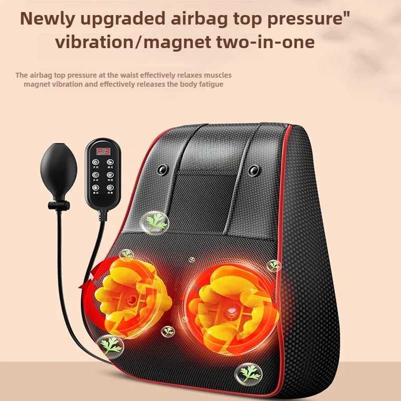 JAIYORL Massage Pillow Electric Airbag Cervical Massager Neck Waist Back Vibration Heating Shoulder Kneading With Remote ControlW250512