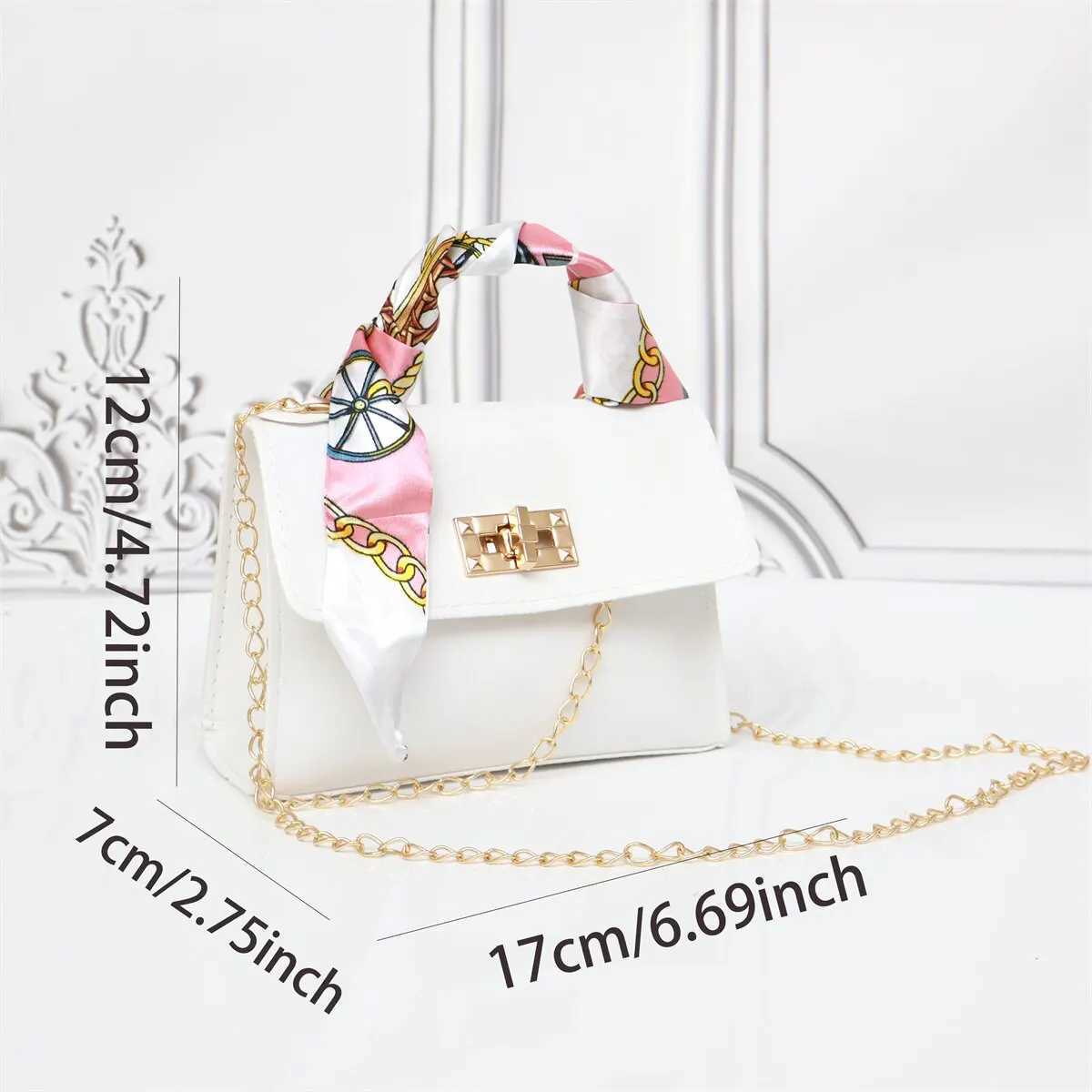 Women Fashion Simplicity Solid Color Handbag Niche Design Silk Scarf Mini Chain Single Shoulder Crossbody Bag Bandolera Z250512